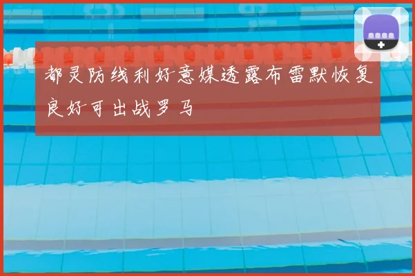 都灵防线利好意媒透露布雷默恢复良好可出战罗马